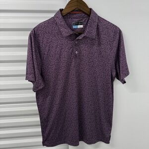 PGA Tour Pro Series Golf Polo Shirt Mens Medium Purple Athletic Fit Stretch